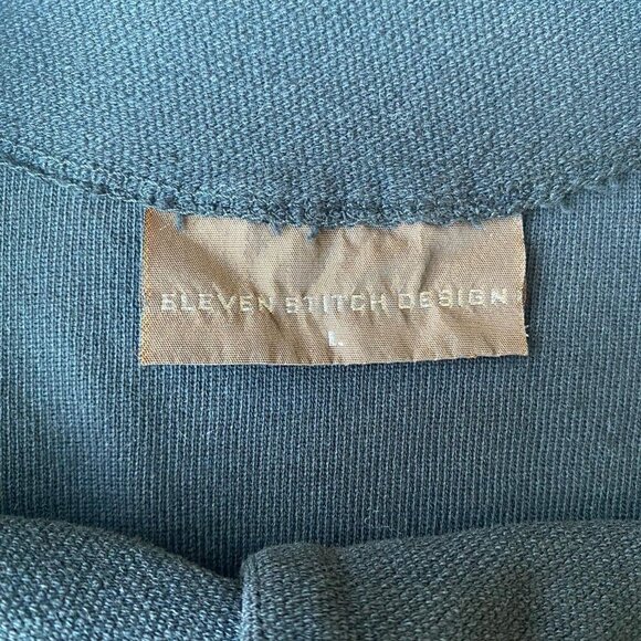 Eleven Stitch Design Top Jacket Black Long Sleeve 100% Cotton Large L - Picture 5 of 10